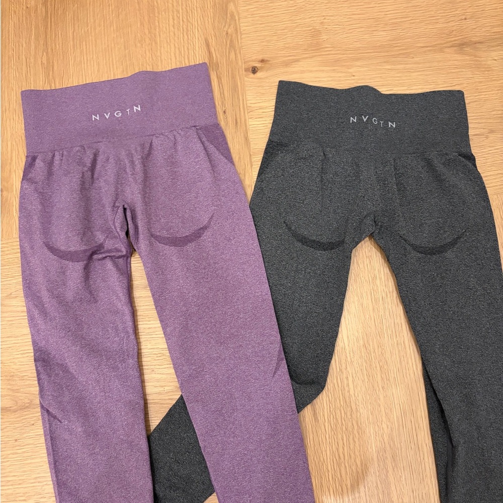 NVGTN Leggings - Purple and Gray